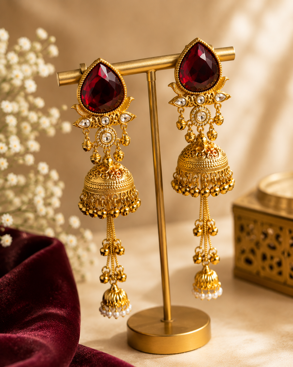 Rangroop Noor Kashmiri Jhumkas