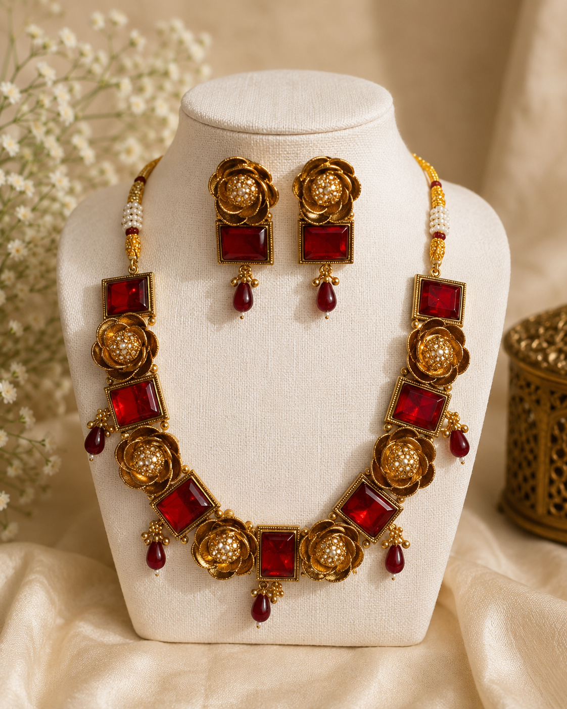 Rangroop Ruby Rose Polki Set