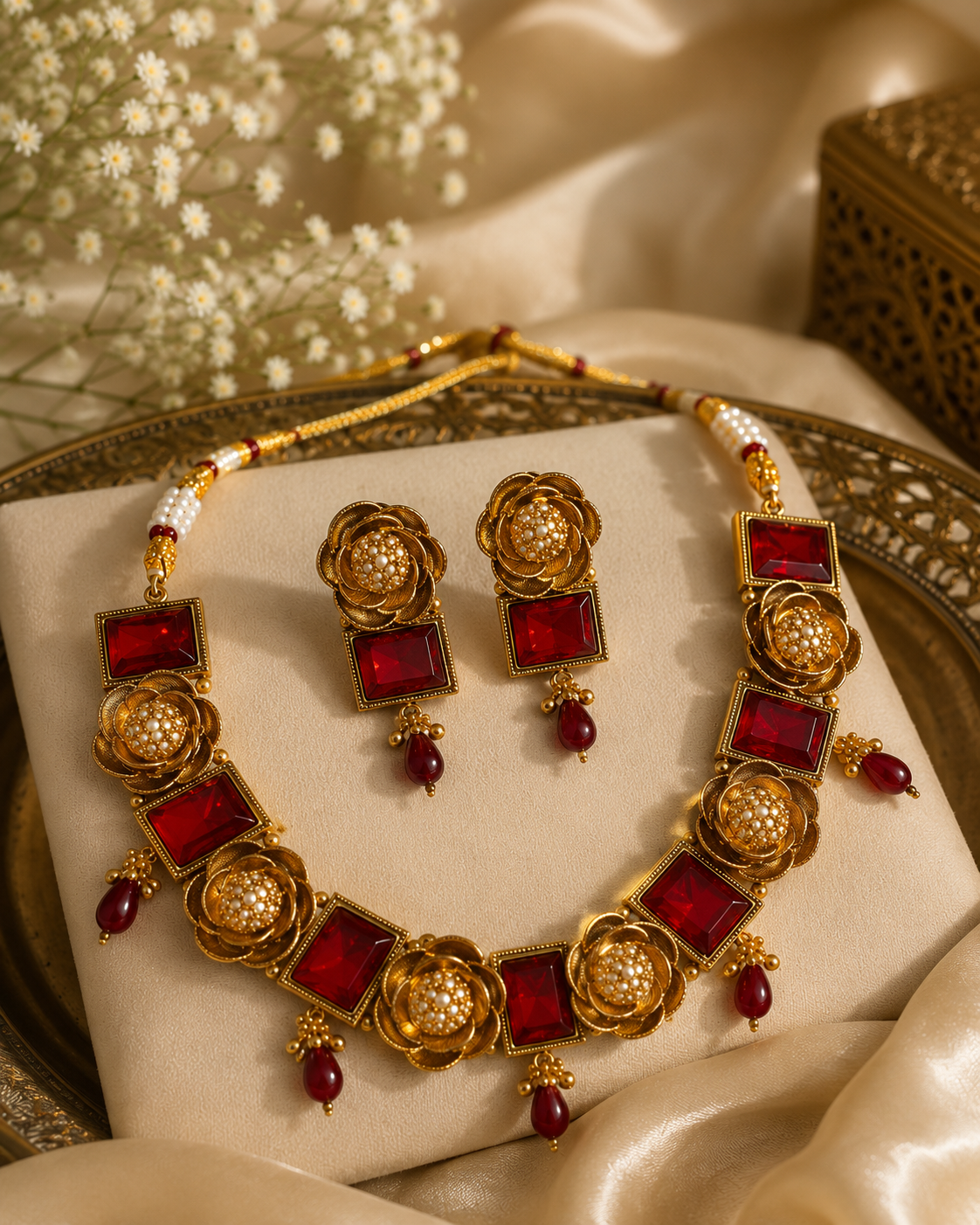 Rangroop Ruby Rose Polki Set