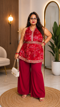 Ruby Charm Embroidered Short Kurti