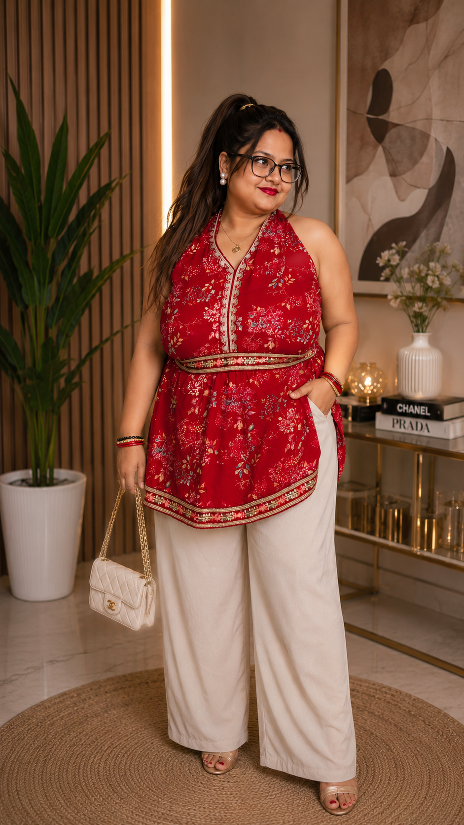 Ruby Charm Embroidered Short Kurti